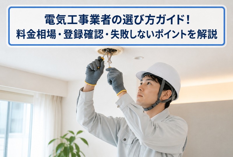 画像953：電気工事業者の選び方ガイド！料金相場・登録確認・失敗しないポイントを解説